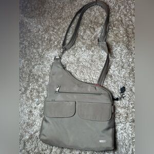 Travel on Gray Crossbody Bag